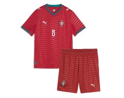 Portugalsko Bruno Fernandes #8 Domáci Detský futbalový dres MS 2026 Krátky Rukáv (+ trenírky)